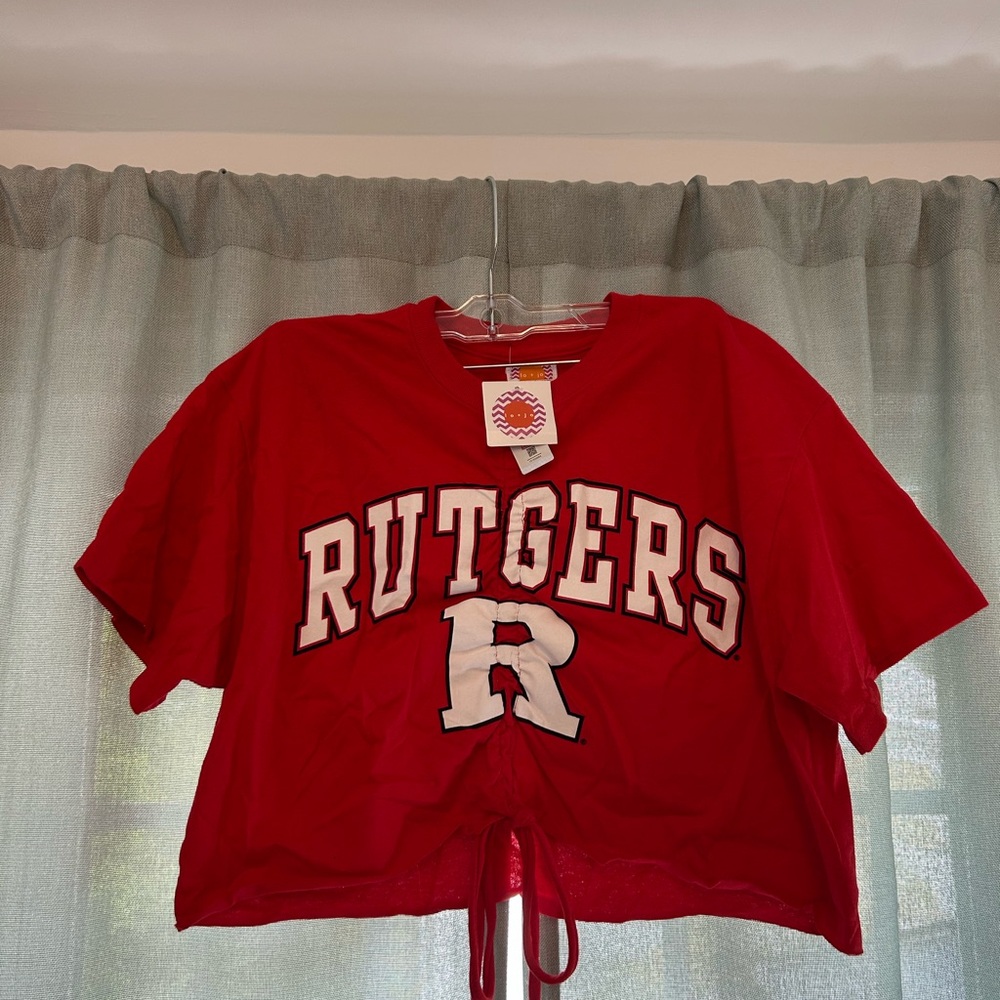 Red Rutgers Cropped T-Shirt